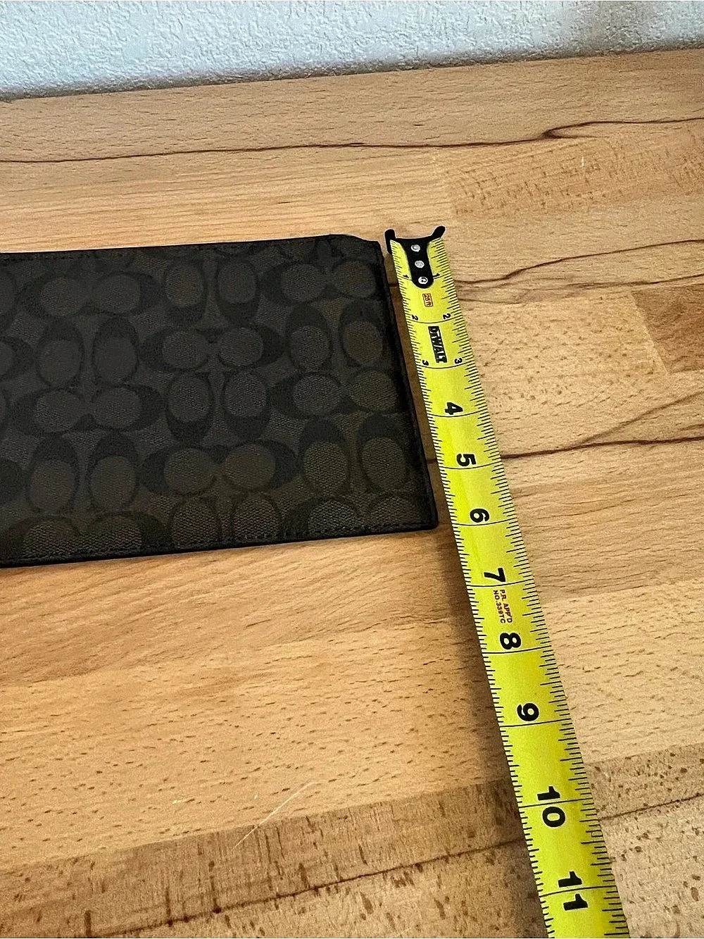 Coach Large Corner Zip Wristlet Brown Logo Monogram